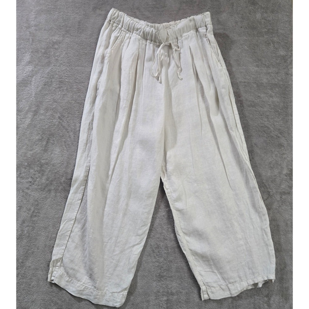 Velvet by Graham & Spencer Linen Pants Large Wide Leg Lagenlook Sustainable Boho